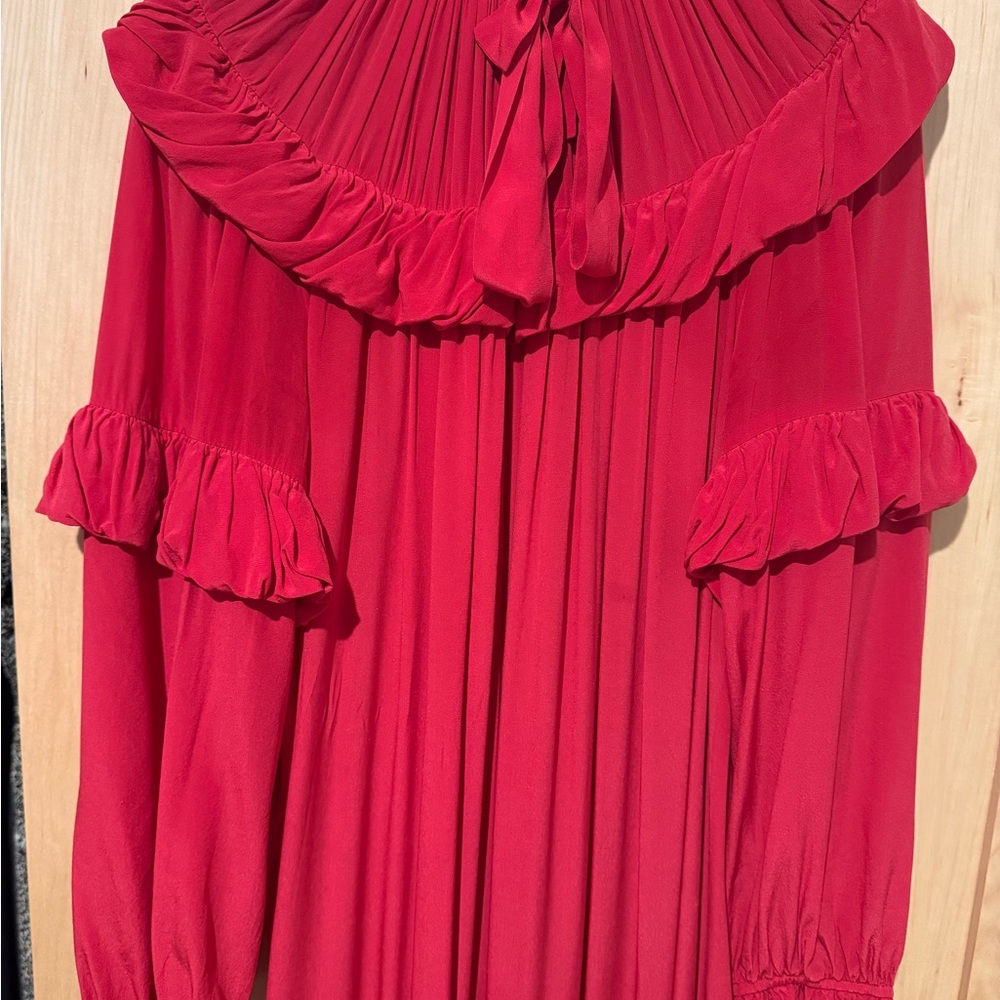 Ulla Johnson Vibrant Red Long Sleeve Dress - Picture 2 of 6